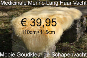 Medicinale MERINO 110>115 Schapenvacht L. HAAR € 39,95 Vacht Schapenhuid Schapenvel
