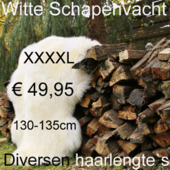 Schapenvacht WIT 130> 135cm Schapenvel vacht € 49,95 vacht Vacht Schapenhuid Schapenvel