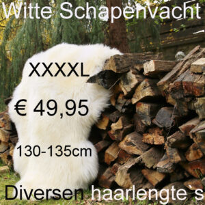 Schapenvacht WIT 130> 135cm Schapenvel vacht € 49,95 vacht Vacht Schapenhuid Schapenvel