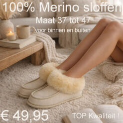 Merino Pantoffels Sloffen van 100% Zachte Merino Wol en Soepel Merino Leer € 49,95
