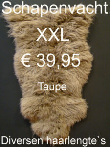 Schapenvacht TAUPE 120> 125cm schapenvel € 39,95 Vacht Schapenhuid Schapenvel