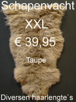 Schapenvacht TAUPE 120> 125cm schapenvel € 39,95 Vacht Schapenhuid Schapenvel