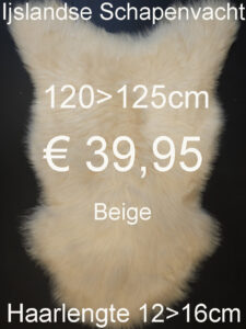 IJSLANDSE BEIGE 120>125cm Schapenvacht Schapenvel Schapenhuid Vacht € 39,95