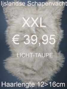 IJSLANDSE LICHT-TAUPE Schapenvacht 115>120cm Schapenvel Vacht € 39,95