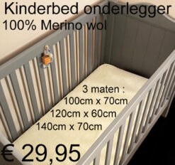 100% MERINO WOL MERINO WOLLEN kinderbed 3 Maten onderlegger € 29,95