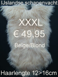IJslandse Schapenvacht BEIGE/BLOND 130>135cm € 49,95 Schapenhuid Schapenvel