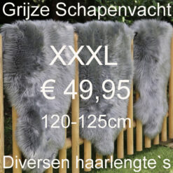 Schapenvacht GRIJS 120> 125cm Schapenvel € 49,95 Vacht Schapenhuid Schapenvel