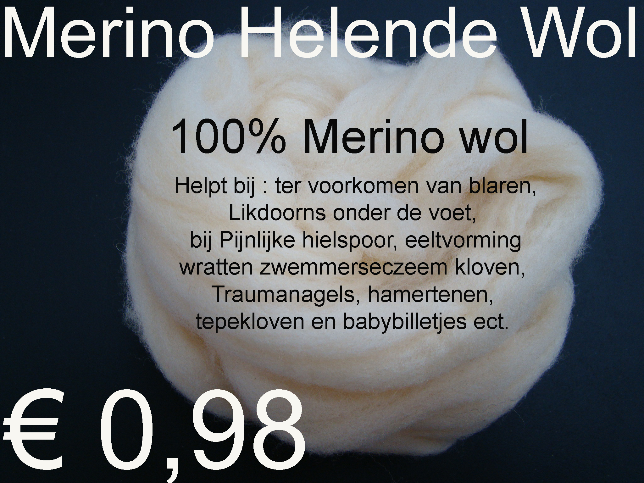100% MERINO Helende Wol Voetwol Heilwol Antidrukwol Babywol LEES TEKST € 0,98