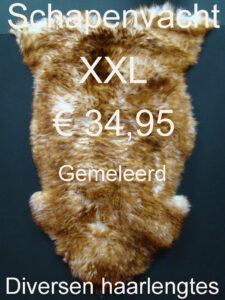 Schapenvacht GEMELEERD Moeflon BRUIN 110> 115cm Schapenvel Vacht € 34,95