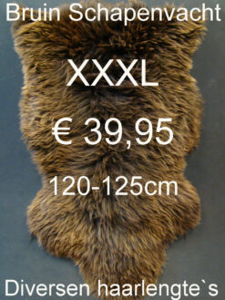 Schapenvacht BRUIN 120> 125cm Schapenvel € 39,95 Vacht Schapenhuid Schapenvel