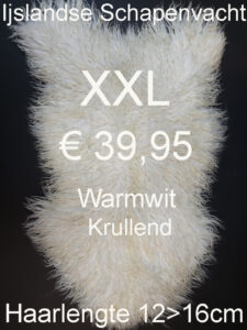IJSLANDSE WARMWIT Krullende Schapenvacht Schapenvel 120>125cm € 39,95