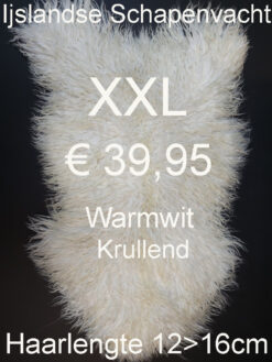 IJSLANDSE WARMWIT Krullende Schapenvacht Schapenvel 120>125cm € 39,95