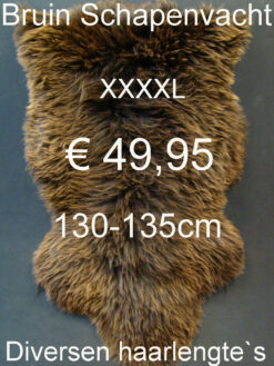 Schapenvacht BRUIN 130> 135cm Schapenvel € 49,95 Vacht Schapenhuid Schapenvel