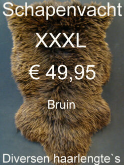 Schapenvacht BRUIN 125> 130cm Schapenvel € 49,95 Vacht Schapenhuid Schapenvel