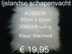 Schapenvacht IJSLANDSE KUSSENS kussen met rits ZONDER vulling 50cm x 50cm