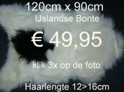 Natuurlijke IJslandse BONTE Schapenvacht > KLIK 3x OP DE FOTO < (No.Y7) Schapenvel