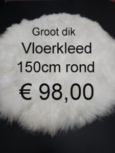 Schapenvacht ROND TAPIJT 150cm ROND Vloerkleed > klik 2x op de foto < € 98,00
