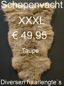 Schapenvacht TAUPE 130> 135cm schapenvel € 49,95 Vacht Schapenhuid Schapenvel