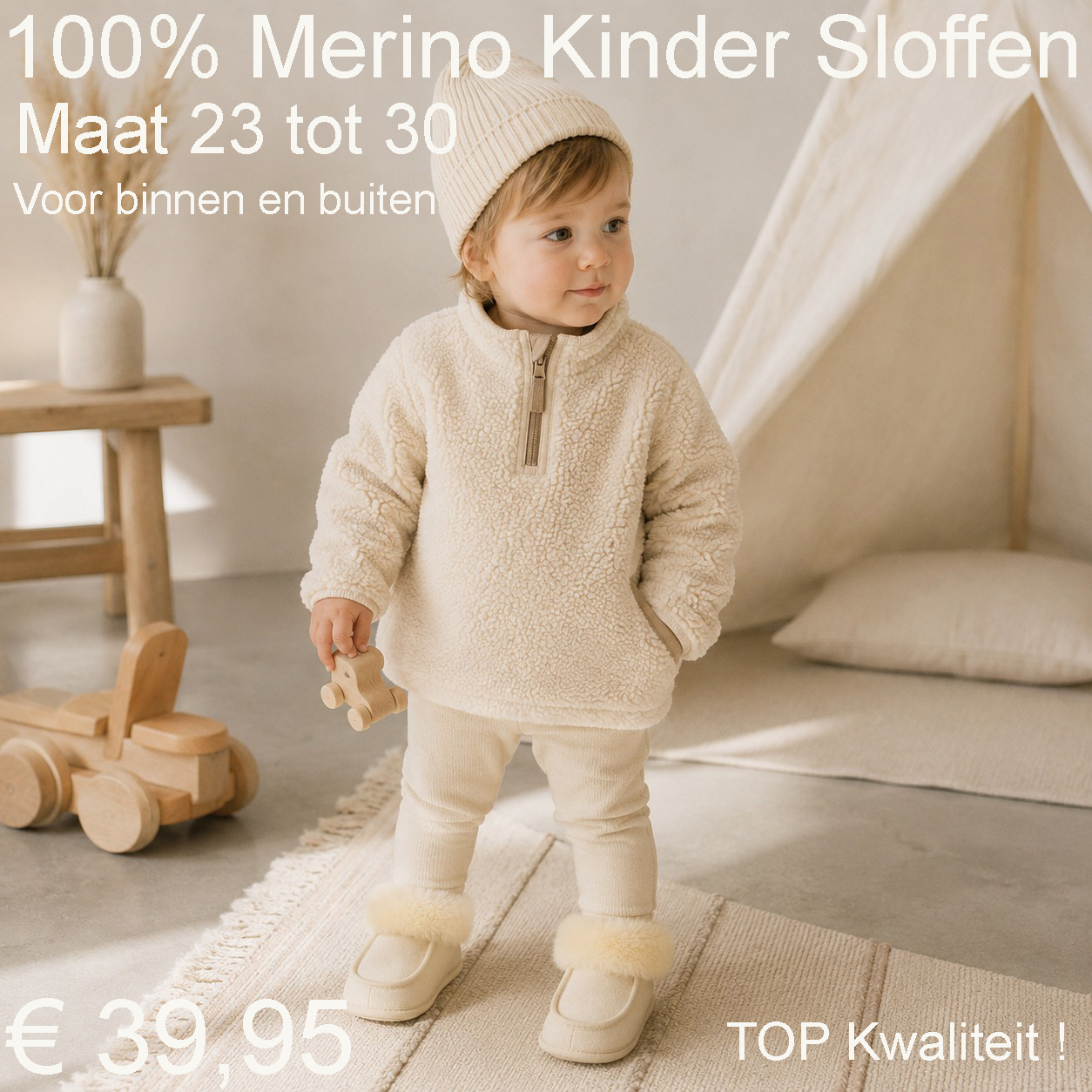 Merino Pantoffels Sloffen van 100% Zachte Merino Wol en Soepel Merino Leer € 39,95
