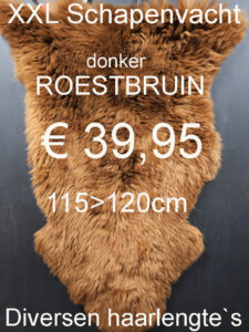 Schapenvacht ROESTBRUIN 115> 120cm Schapenvel € 39,95 Schapenhuid Schapenvel