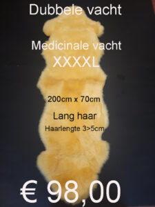 200cm x 70cm Merino dubbele (Medicinale) LANGHAAR Schapenvacht € 98,00 (ML6)